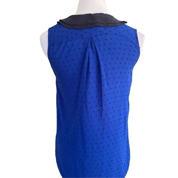 Anthropologie Postmark Blue Swiss Dot Sleeveless Blouse 2 - Picture 4 of 6